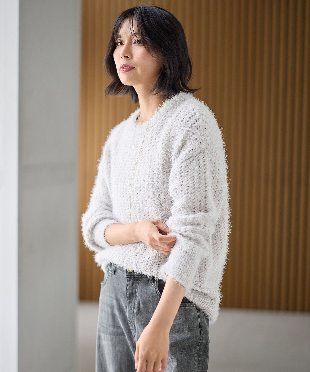 ANY 【洗濯機可】フェザーメッシュニット 