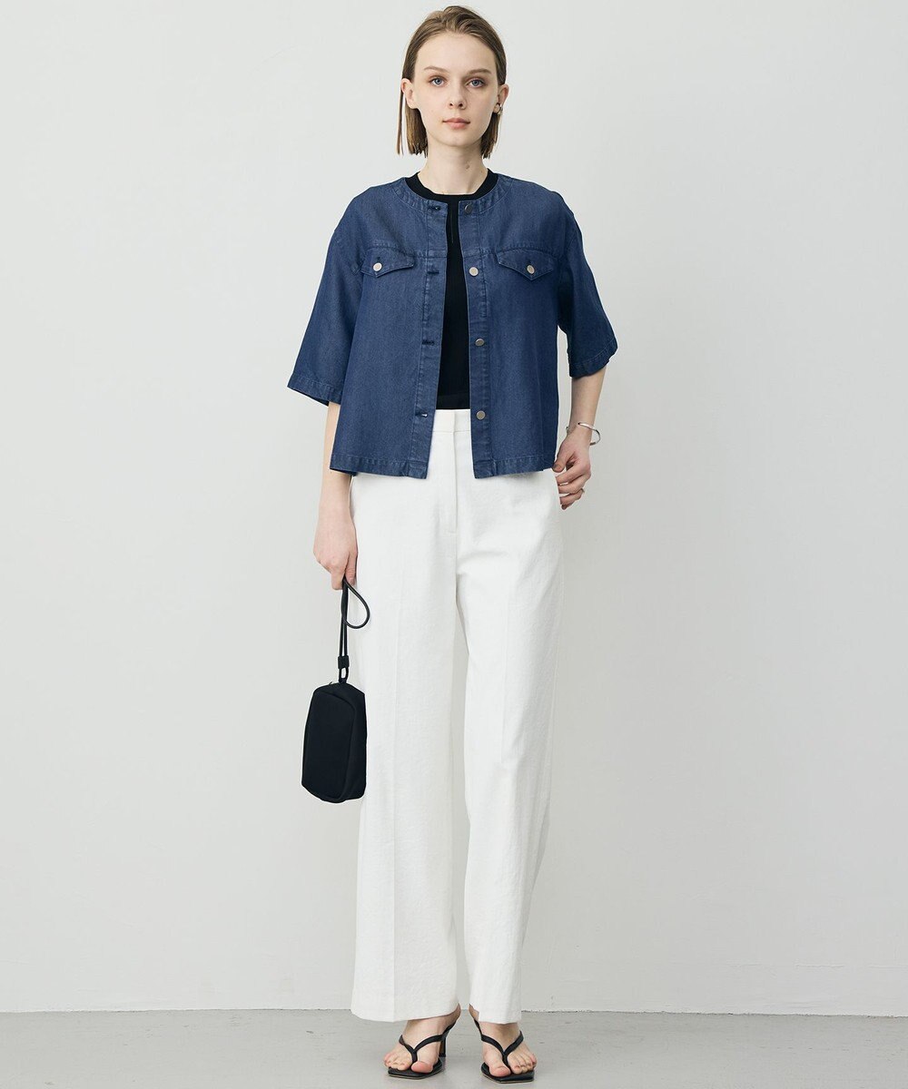 ICB L ナチュラルソフトデニム クロップドジャケット 