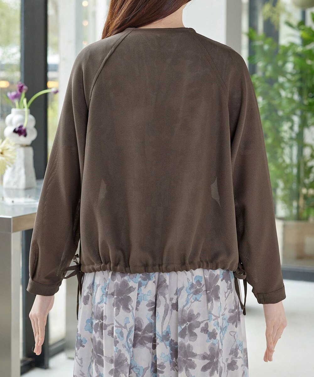 Tiaclasse メッシュジャガードノーカラーブルゾン 