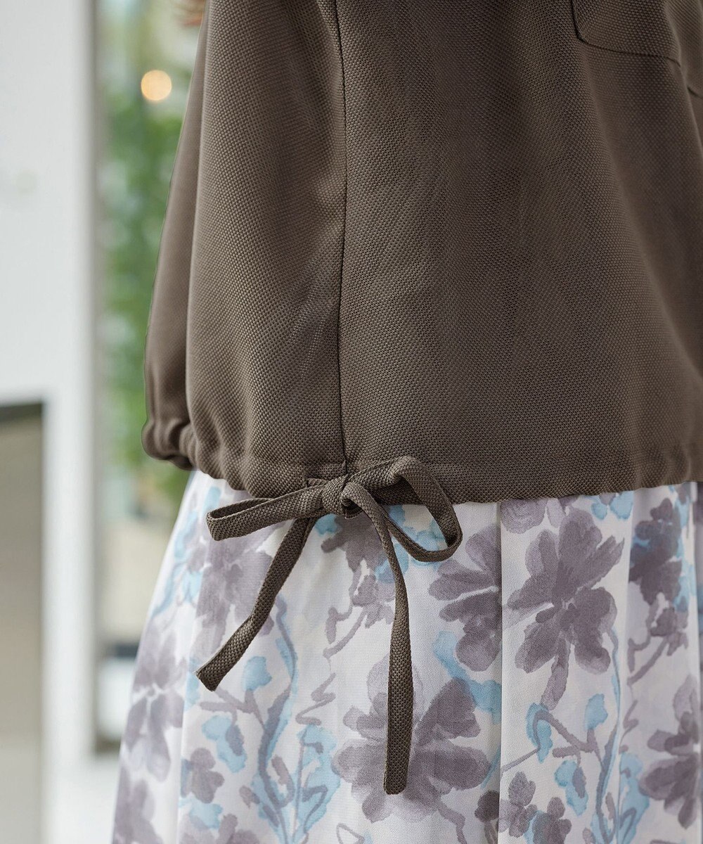 Tiaclasse メッシュジャガードノーカラーブルゾン 