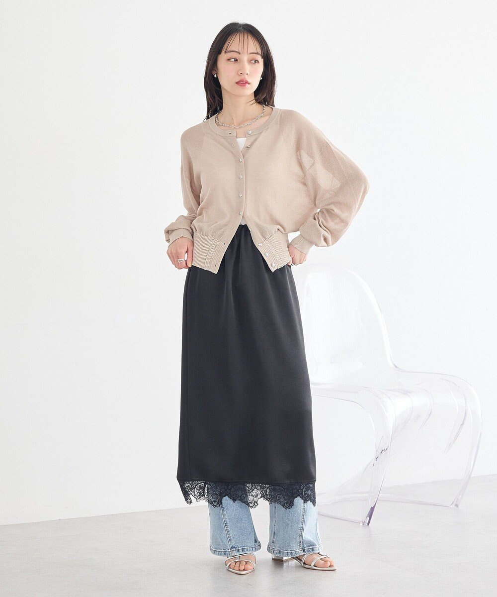 earth music&ecology サテンレーススカート 