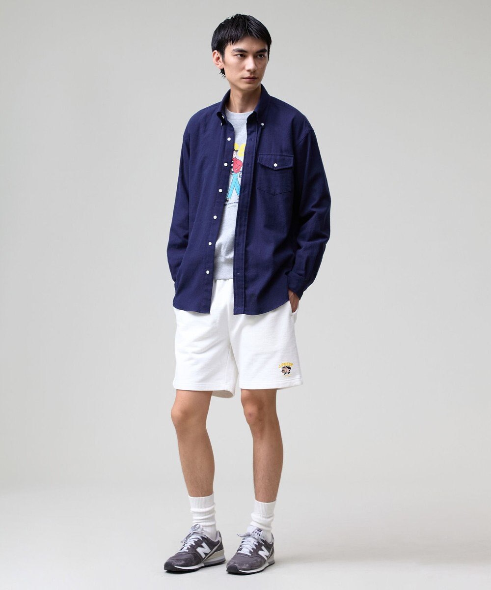 J.PRESS MEN 【J.PRESS ORIGINALS】【UNISEX】Cotton Silk Yarn Dyed Twill B.D. Shirts / Baggy-Fit 