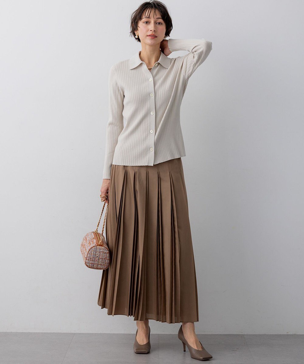 23区 【先行予約】ワイドリブ ポロニット カーディガン 