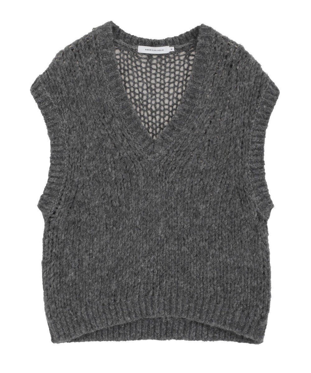 AMERICAN HOLIC 【選べる丈】甘編みニットベスト 
