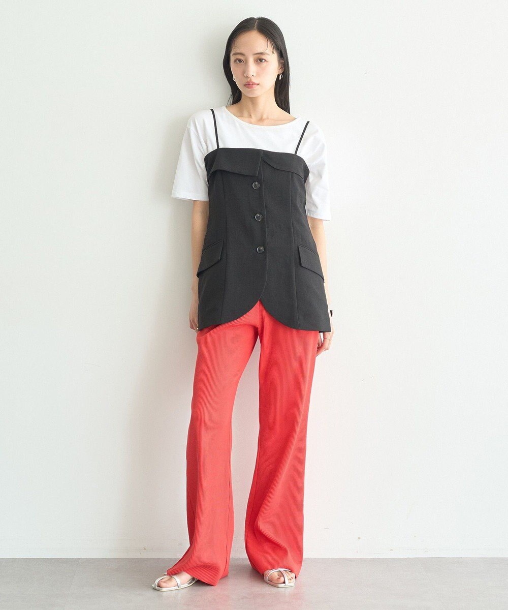 earth music&ecology 【セットアップ対応】フラップボタンビスチェ 