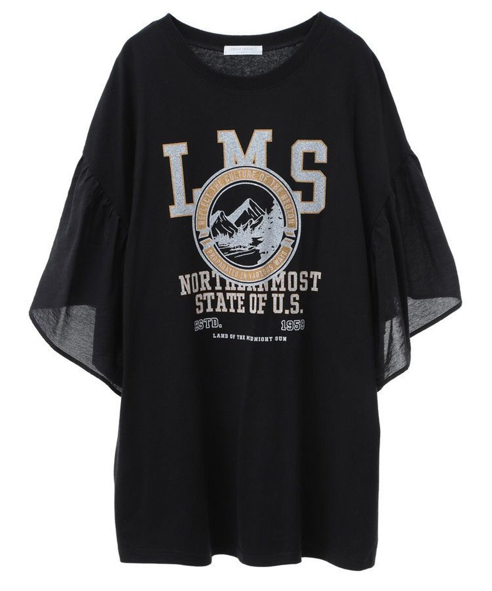 Green Parks ドッキングフレアスリーブロゴチュニック 