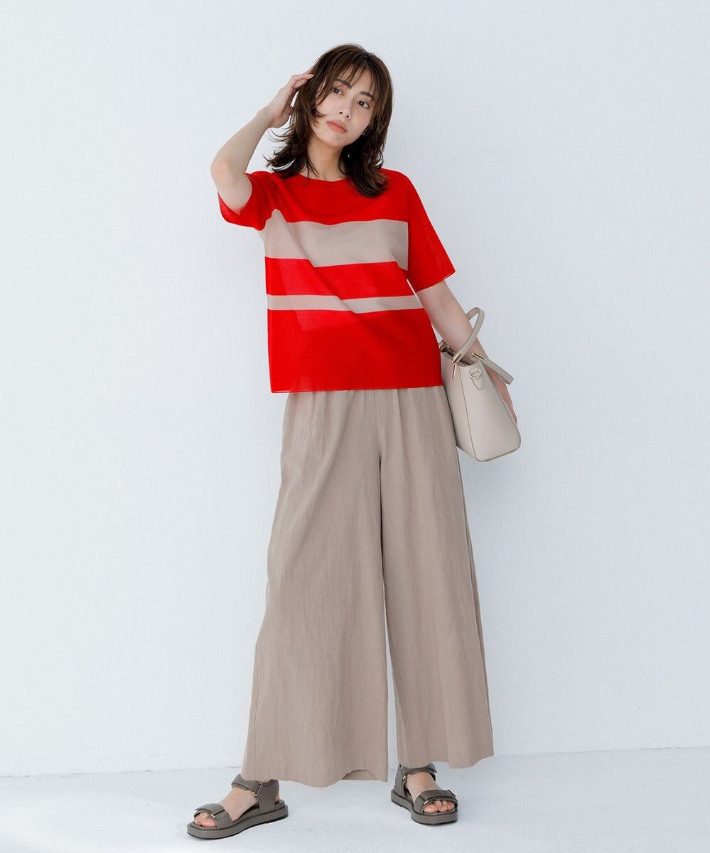 uncrave コットンリネンボイル ワイドパンツ 