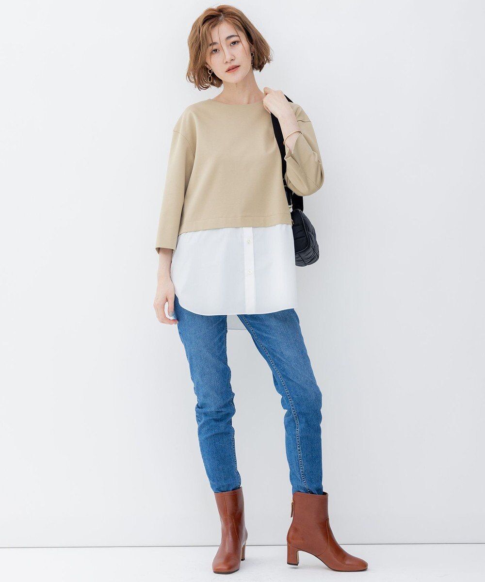 23区 S 【洗える】コンビネーション チュニック カットソー 