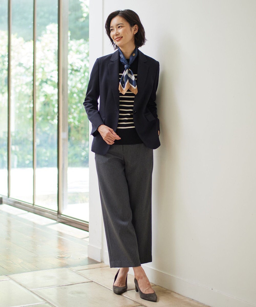 J.PRESS LADIES S 【洗える】LANATEC シャークスキン&ヘリンボーン パンツ 