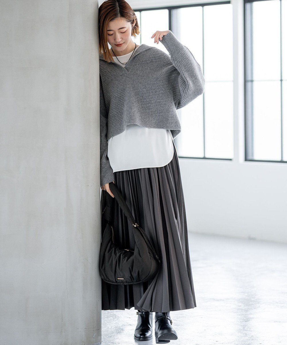 23区 L 【洗える】サテン ロングスリーブ Tシャツ 