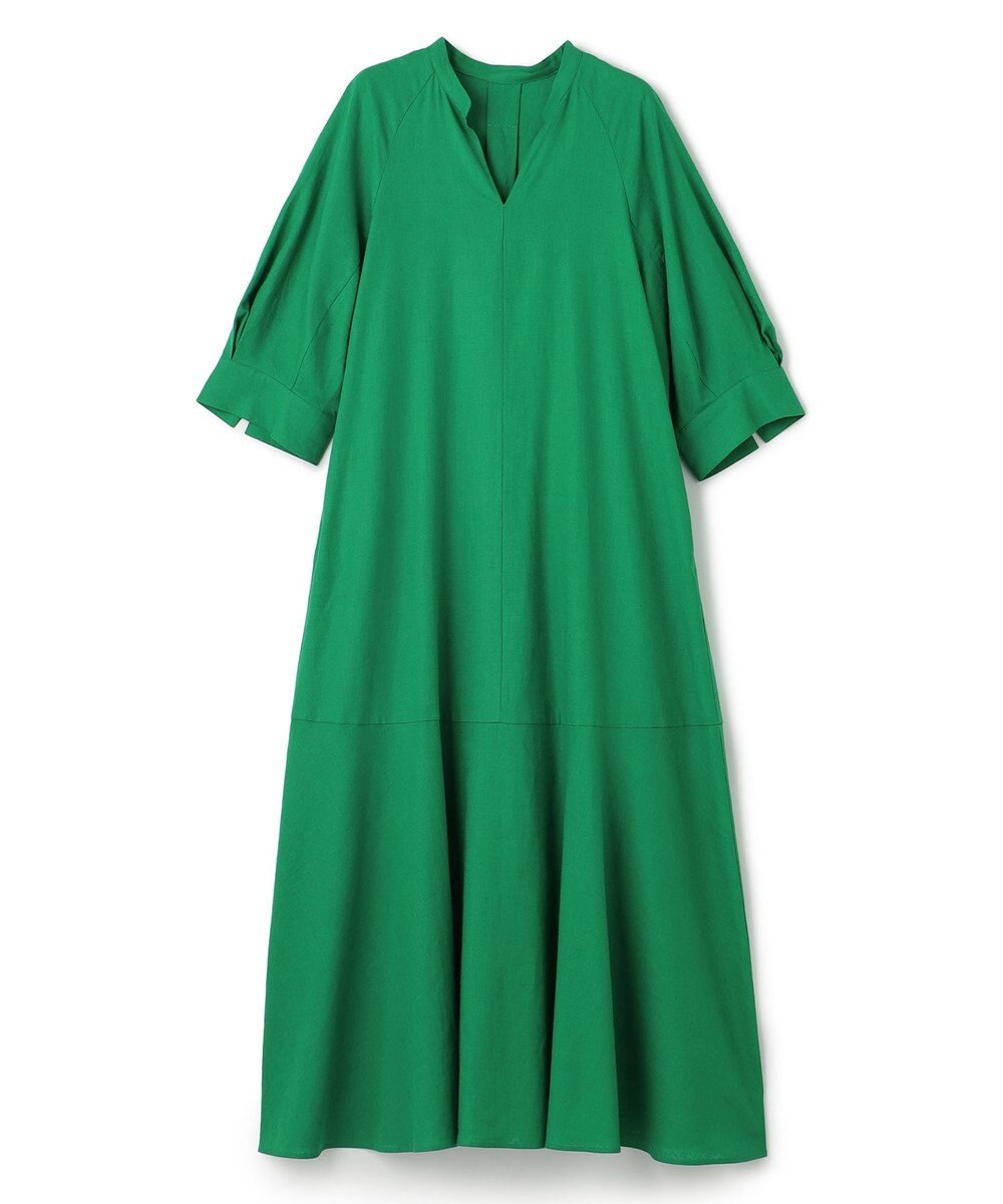 UNFILO 【洗える】リネンレーヨン カフタンワンピース 