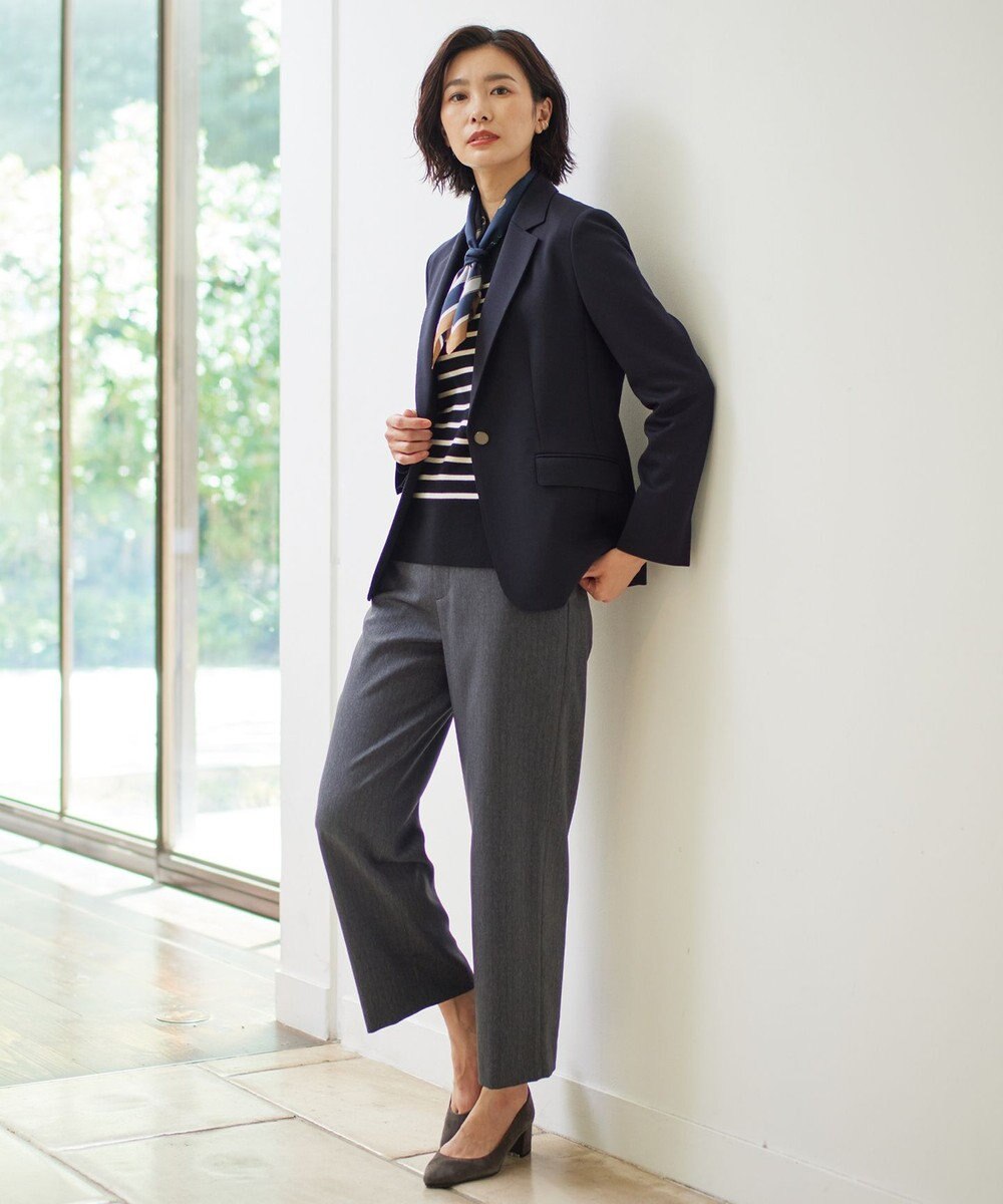 J.PRESS LADIES S 【洗える】LANATEC シャークスキン&ヘリンボーン パンツ 