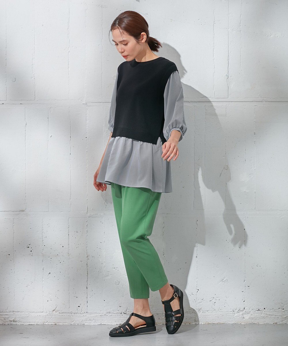 ANY 【UVケア/接触冷感/ウエストゴム】イージケア美脚パンツ テーパード 