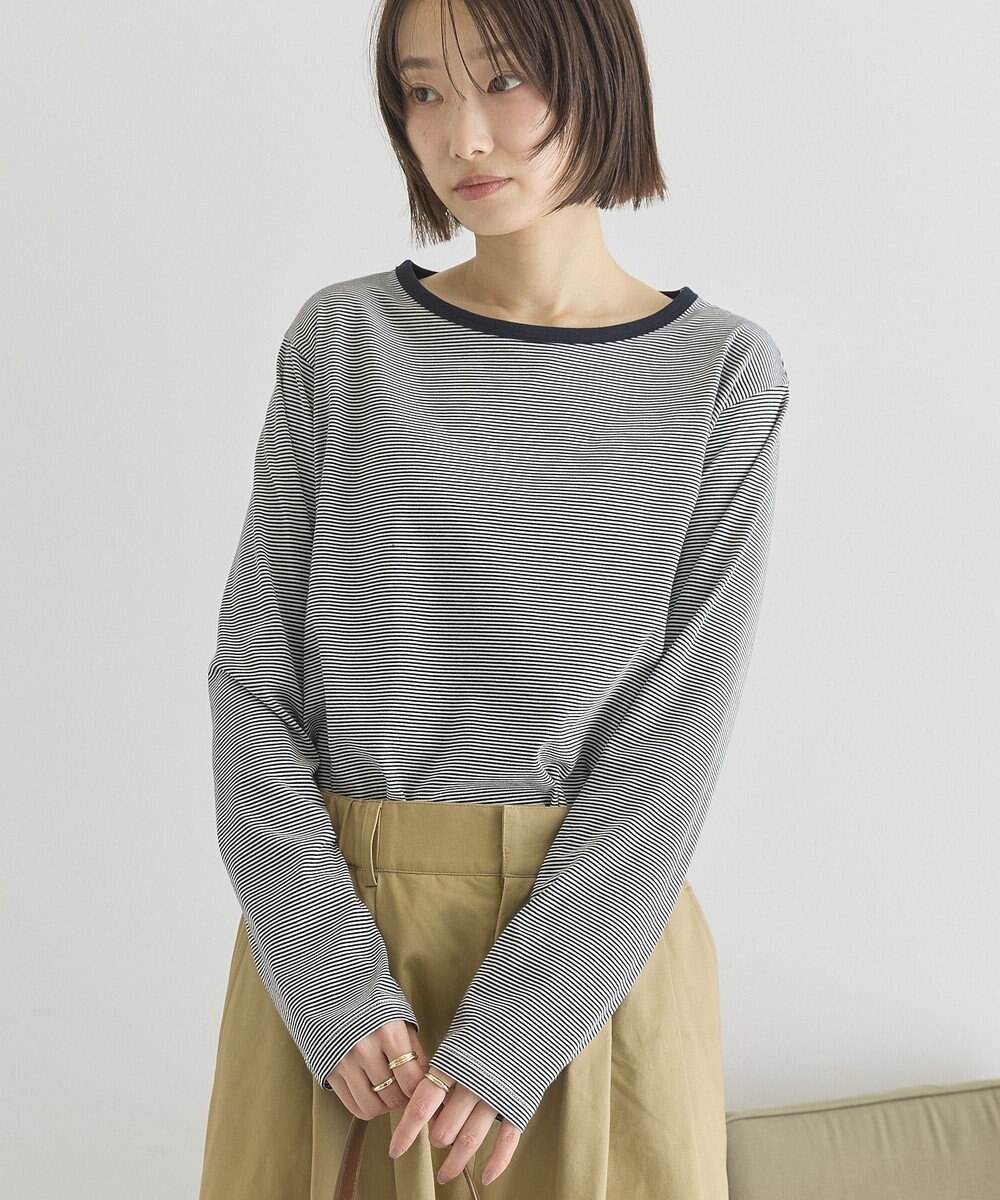 AMERICAN HOLIC シアーカラーボーダープルオーバー 