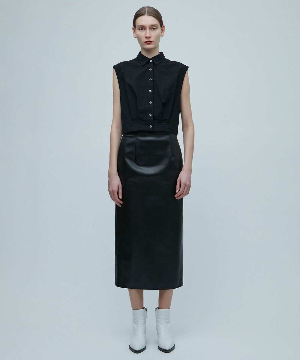 BEIGE， DUPHOT / フェイクレザースカート 