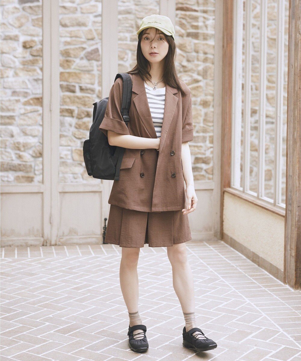 earth music&ecology 【セットアップ対応】リネンライクダブルジャケット 