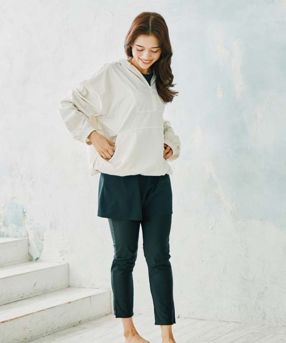 San-ai Resort（三愛水着楽園） 【WEB限定】ポケット付きハーフジップラッシュパーカー＋リブタンキニ水着+レギンス5点セット【Beach Queen（ビーチクイーン）】 