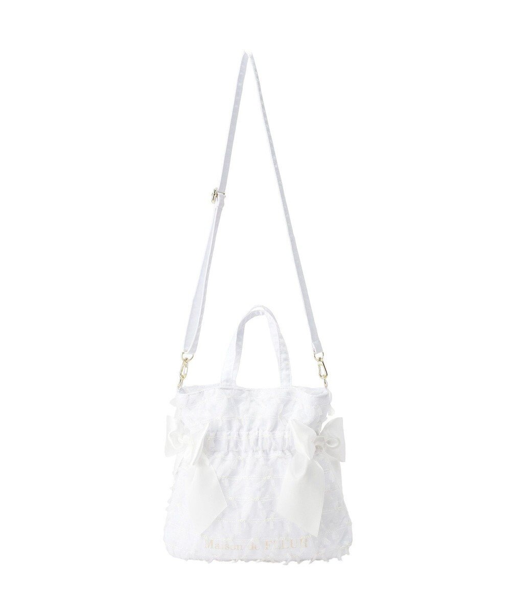 Maison de FLEUR レースダブルリボン２Ｗａｙトートバッグ 