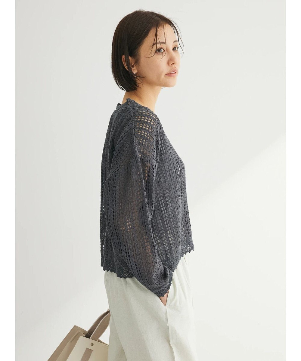 Green Parks インド綿　レース編みカーディガン 