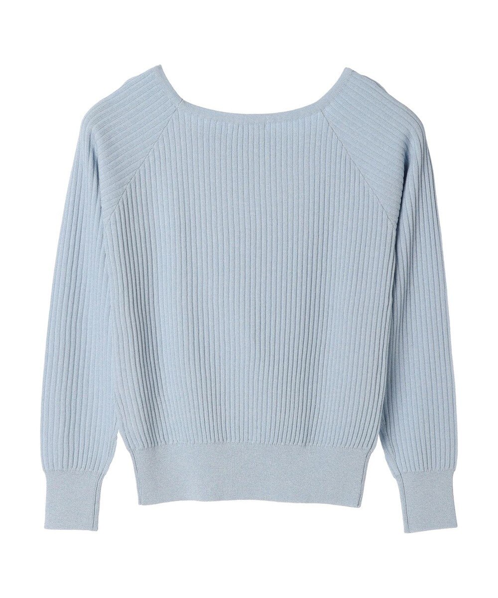 Green Parks 洗える　スクエアネックリブニットプルオーバー 