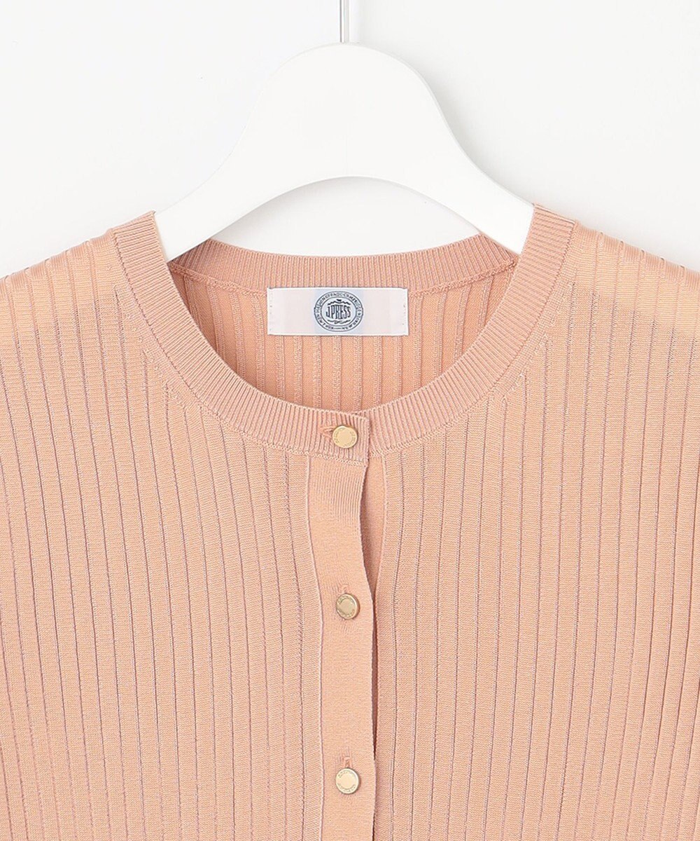 J.PRESS LADIES 【洗える・イージーケア】 SYNTHETIC BASIC ワイドリブ クルーネック カーディガン 