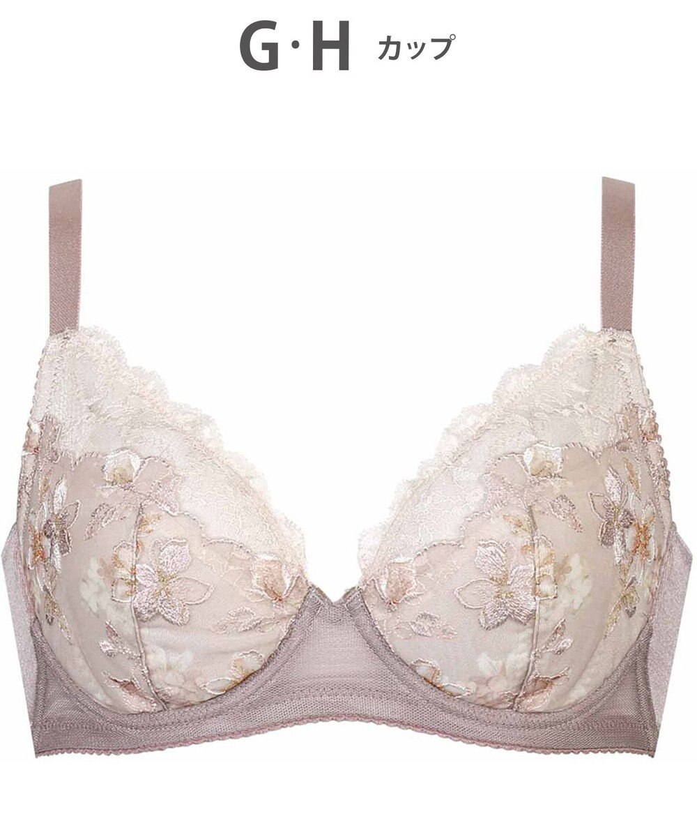 WACOAL 【小さく見せるブラ】 レーシィ ブラジャー 着やせ効果 コンパクトにメイク バストの突出をおさえる 背中の段差を軽減 大きいサイズ レディース BRB453 /ワコール 