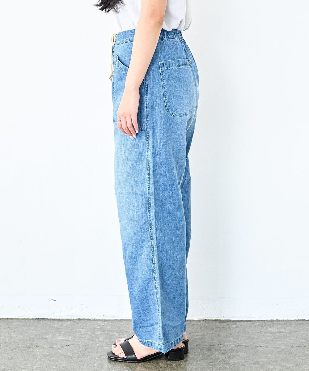 caqu FS linen easy wide リネンウエストゴムワイドストレート 