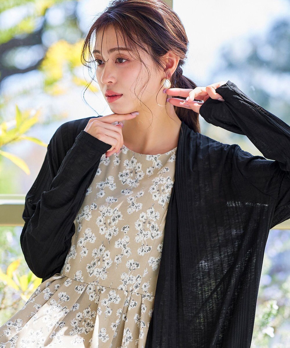 Tiaclasse 【吸水速乾・UVケア・洗える】ランダムリブカットソーカーディガン 