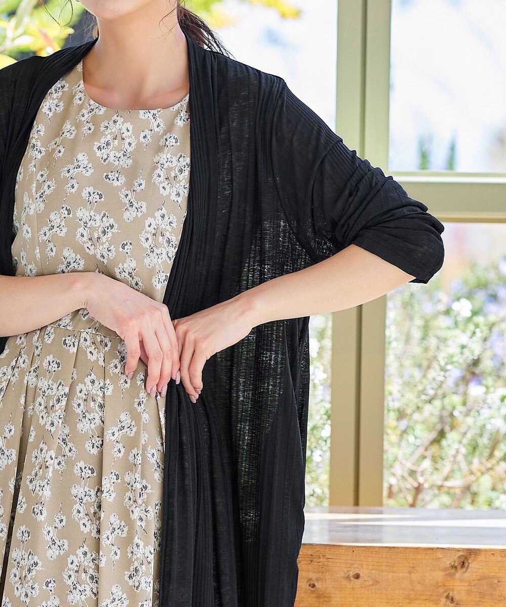 Tiaclasse 【吸水速乾・UVケア・洗える】ランダムリブカットソーカーディガン 