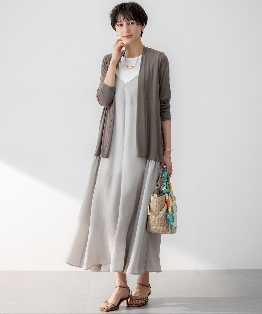 23区 L 【新色追加/洗える】コットンベアジャージー ノースリーブ Tシャツ 