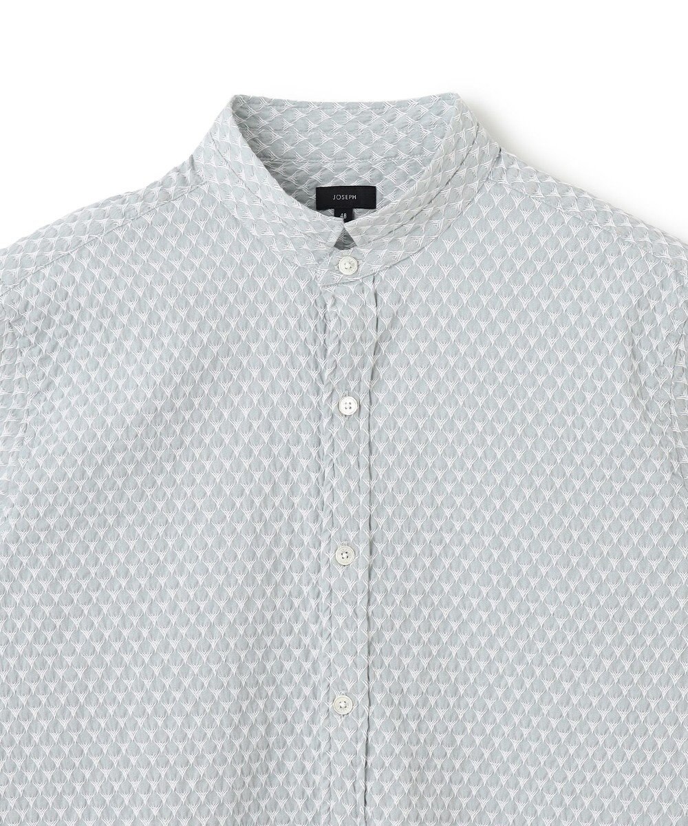 JOSEPH HOMME トライジャガードストレッチ   ウイングカラー半袖シャツ 