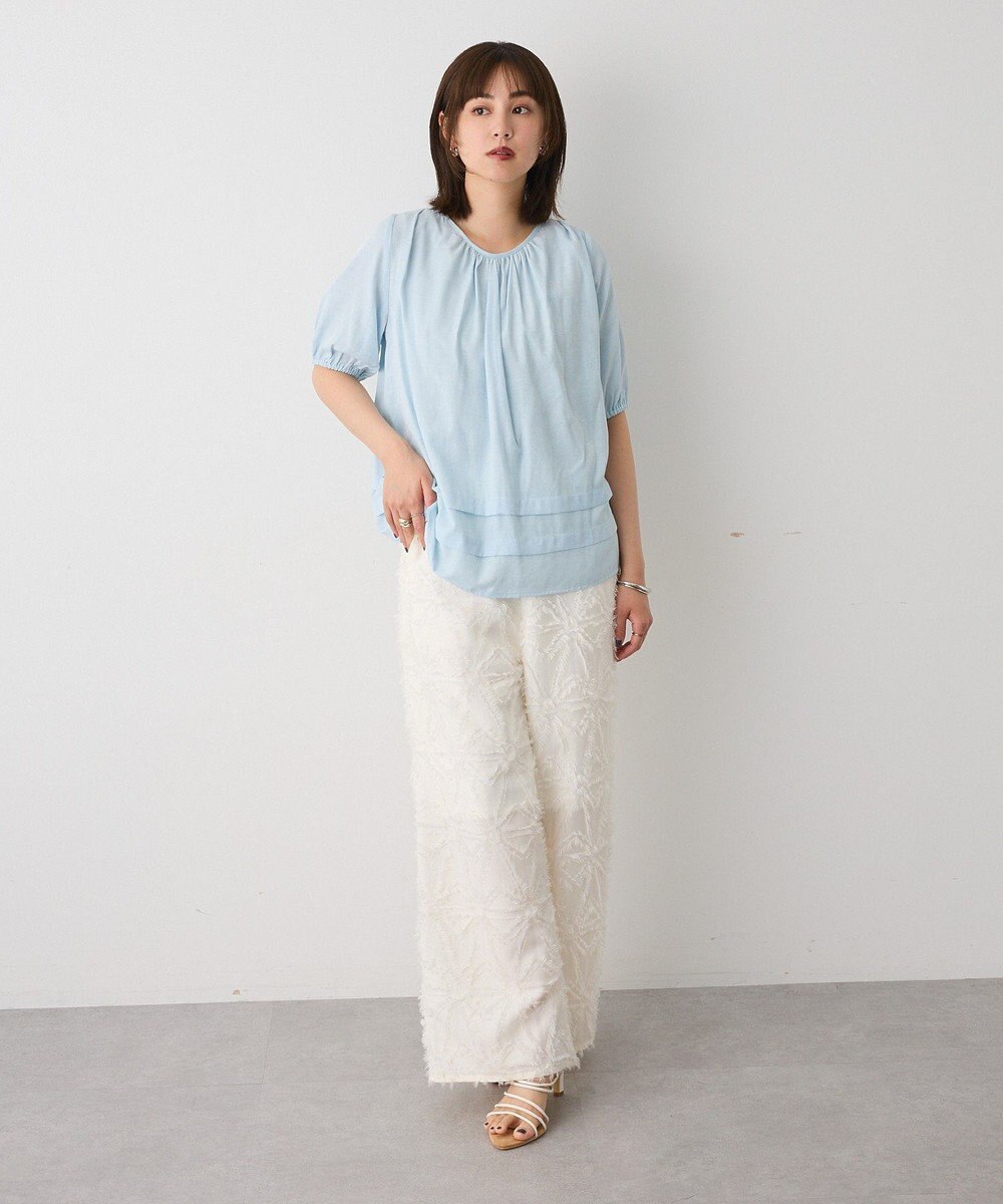 CRAFT STANDARD BOUTIQUE バックレースアップバルーンスリーブブラウス 