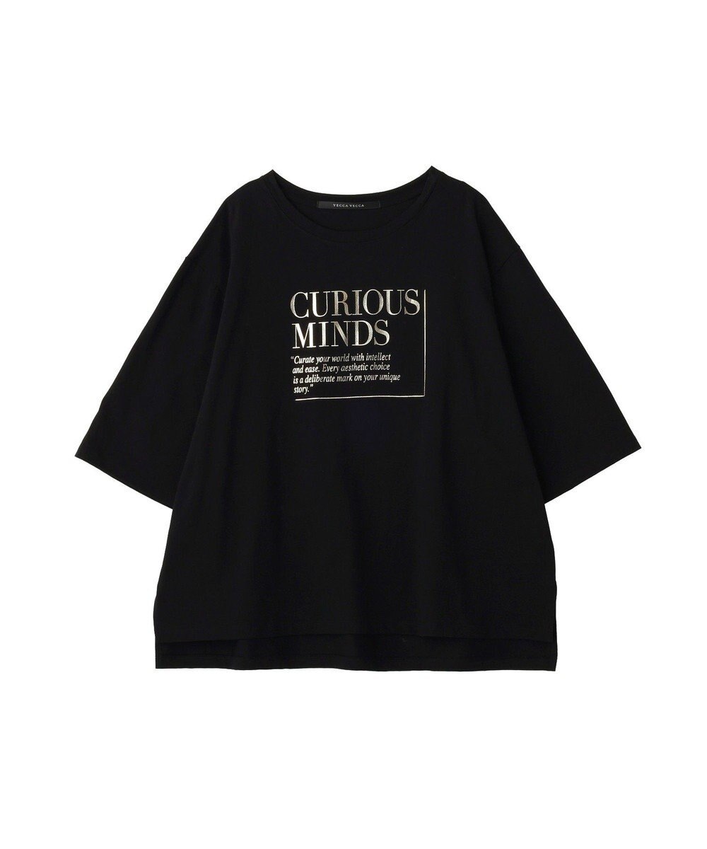 YECCA VECCA 【UVカット】ワイドスリーブ箔プリントTee 