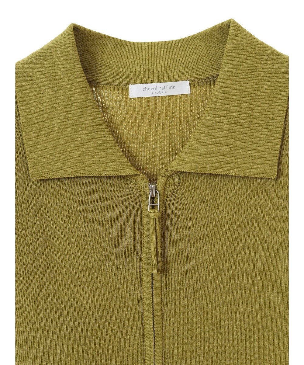 Green Parks ５分袖衿付きＺｉｐプルオーバー 