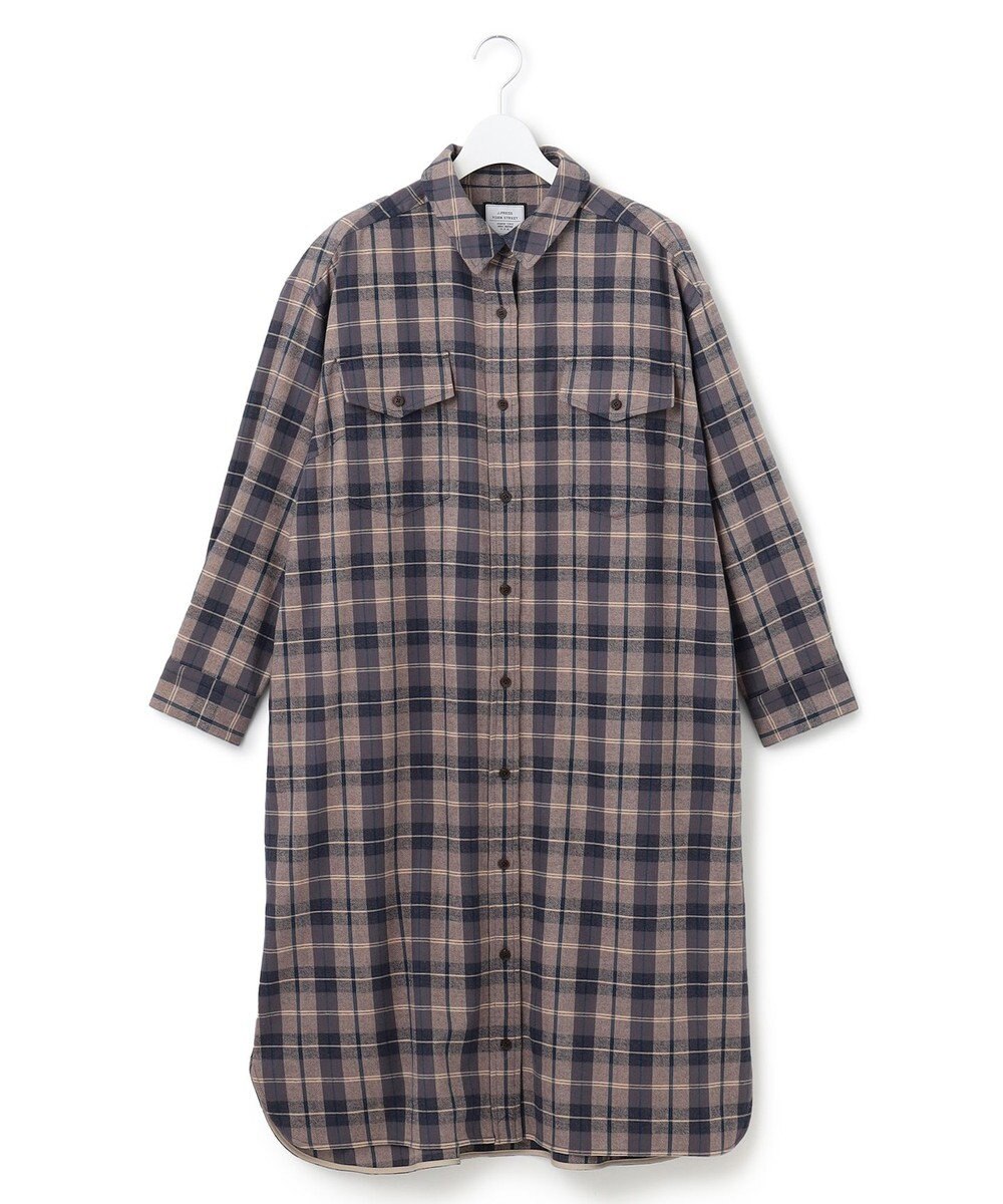 J.PRESS YORK STREET 【WOMEN】フランネル チェックシャツワンピース 