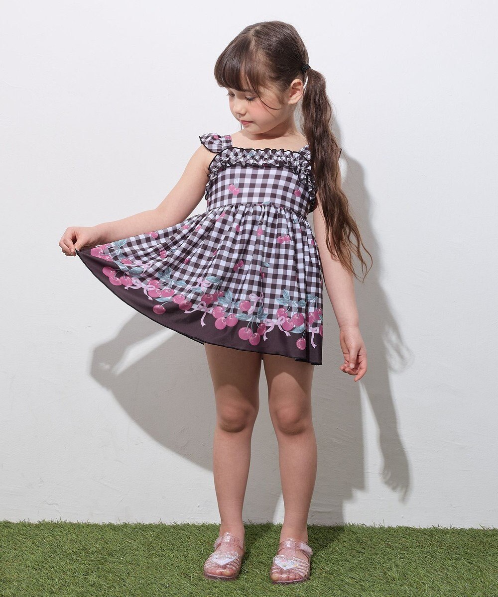 ANY KIDS ギンガム×フルーツ ワンピース水着 