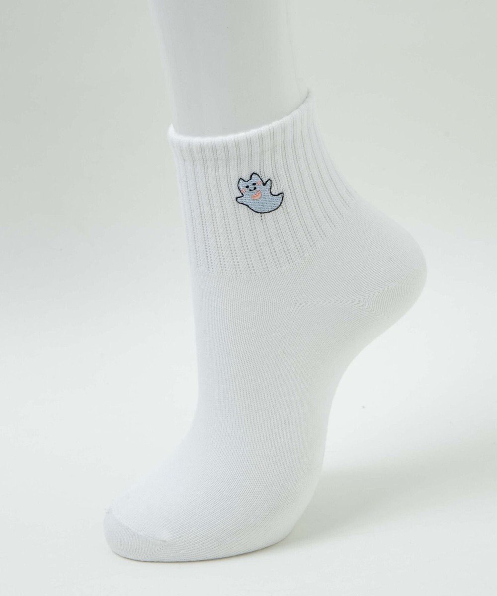 WEGO アニマル刺繍アンクル底パイルソックス 