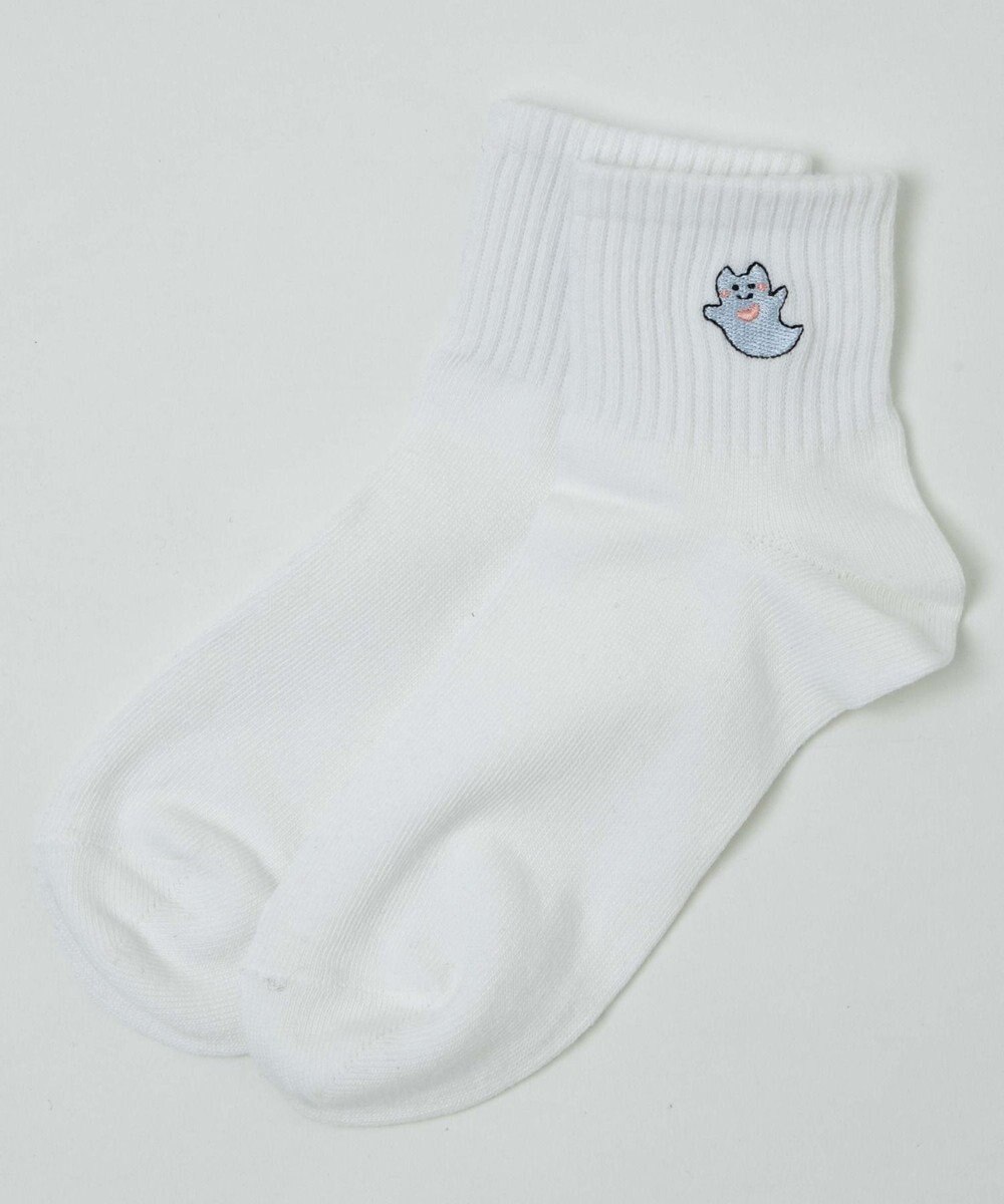 WEGO アニマル刺繍アンクル底パイルソックス 