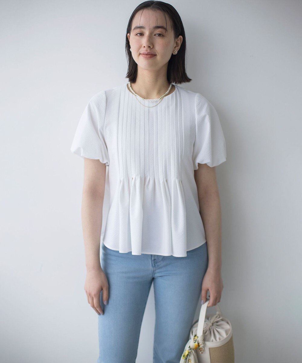 組曲 ドライタッチペプラム ブラウス 