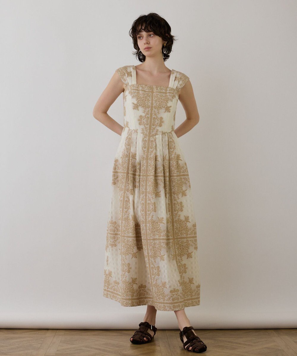 GRACE CONTINENTAL フレームジャガードドレス 