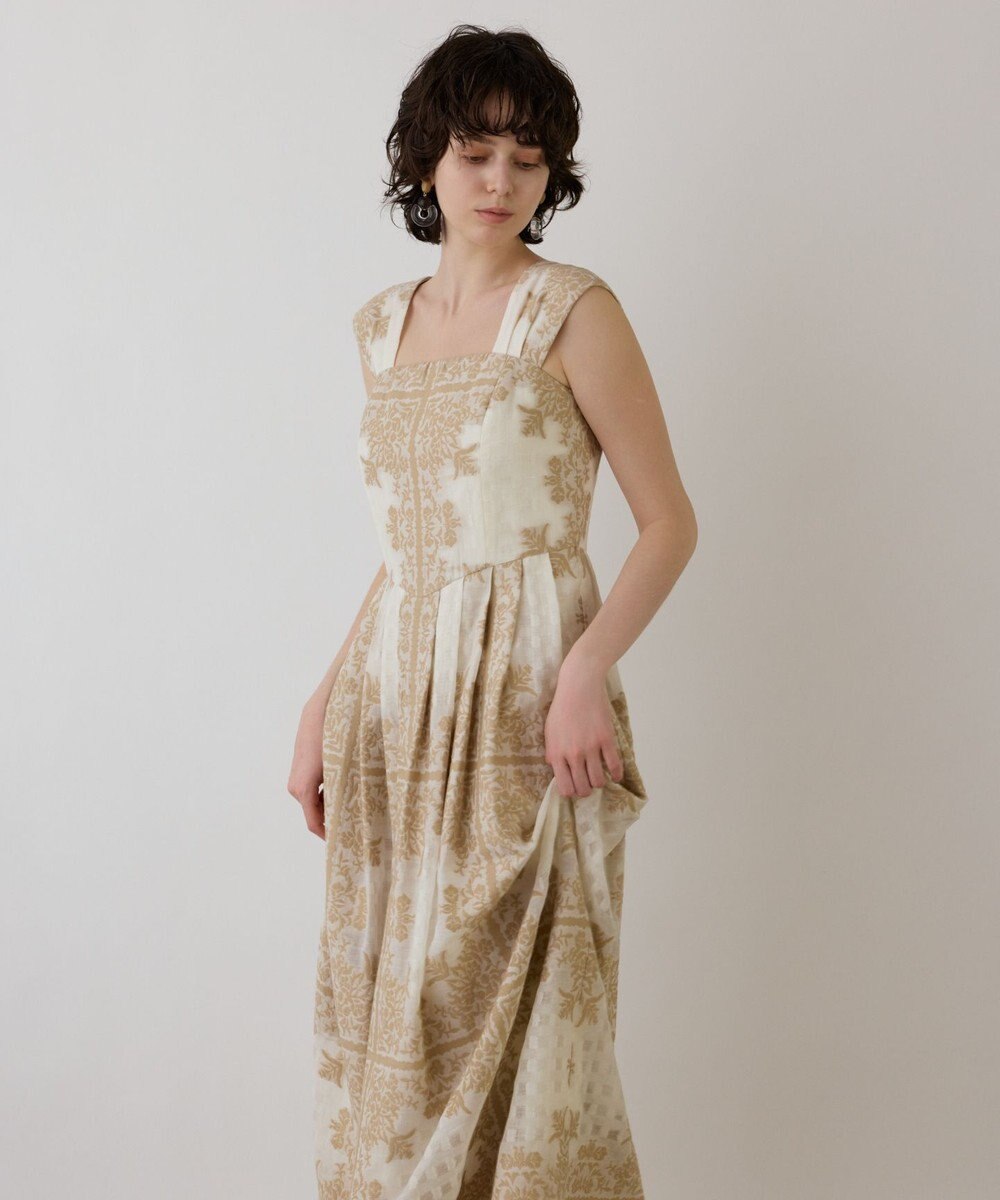 GRACE CONTINENTAL フレームジャガードドレス 