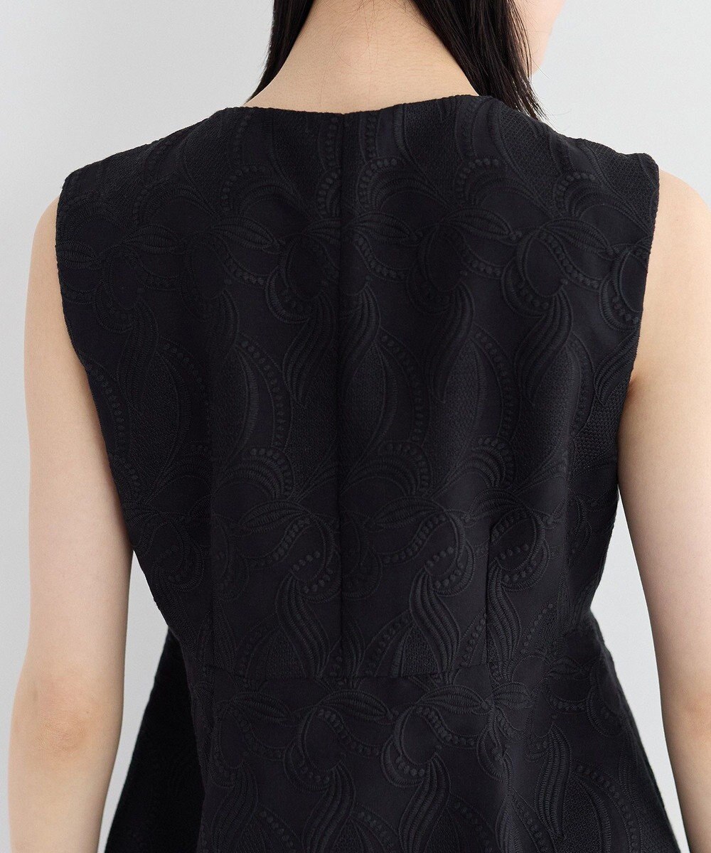 YECCA VECCA 刺繍ペプラムジレ 