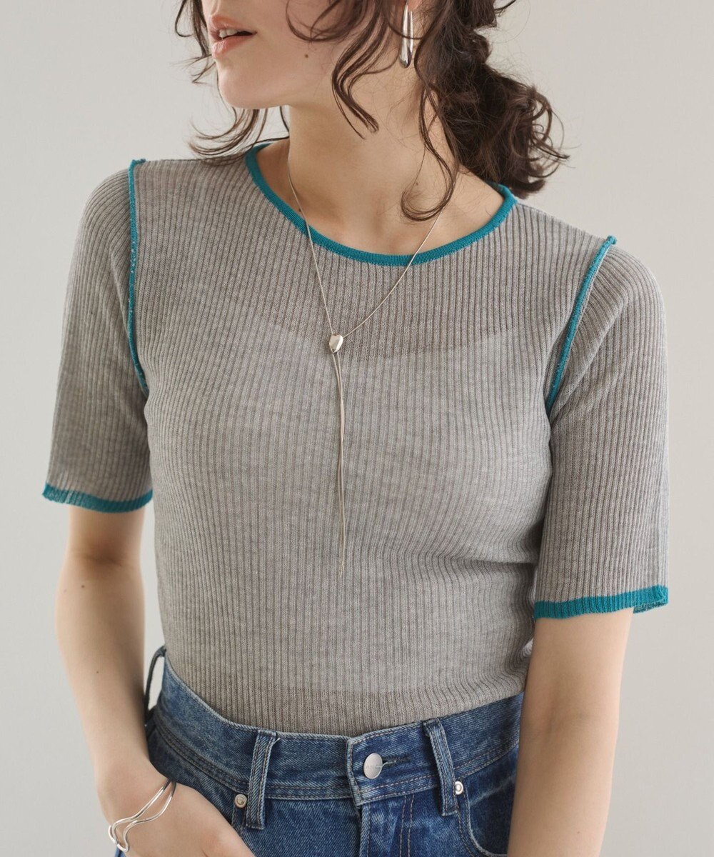 WEGO 【ANGIE VINTAGE】配色デザインリブニット 