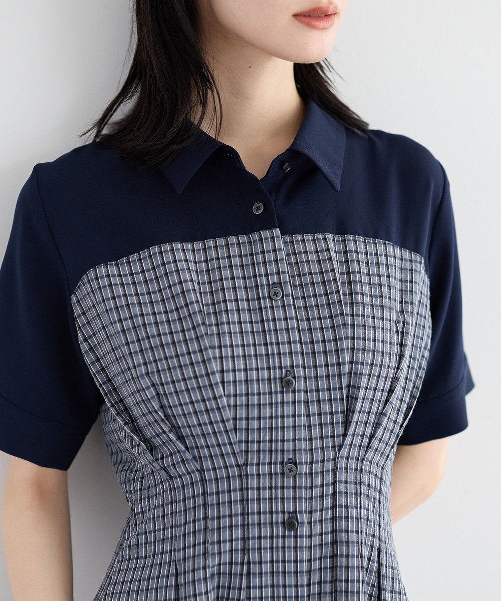 YECCA VECCA ハーフスリーブベアドッキングワンピース 