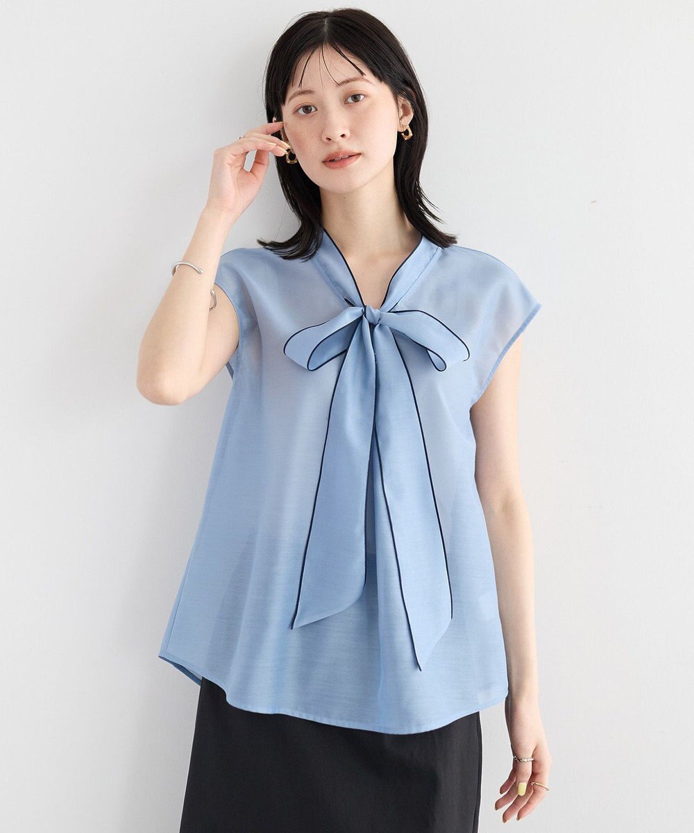 YECCA VECCA シアーボウタイブラウス 