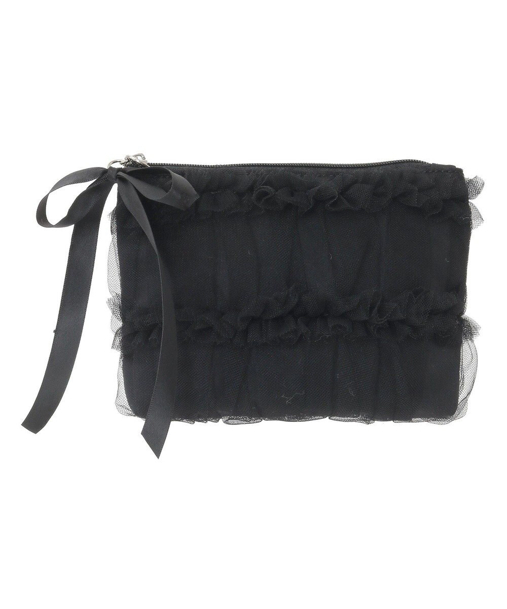 Maison de FLEUR チュールフリルポーチ 