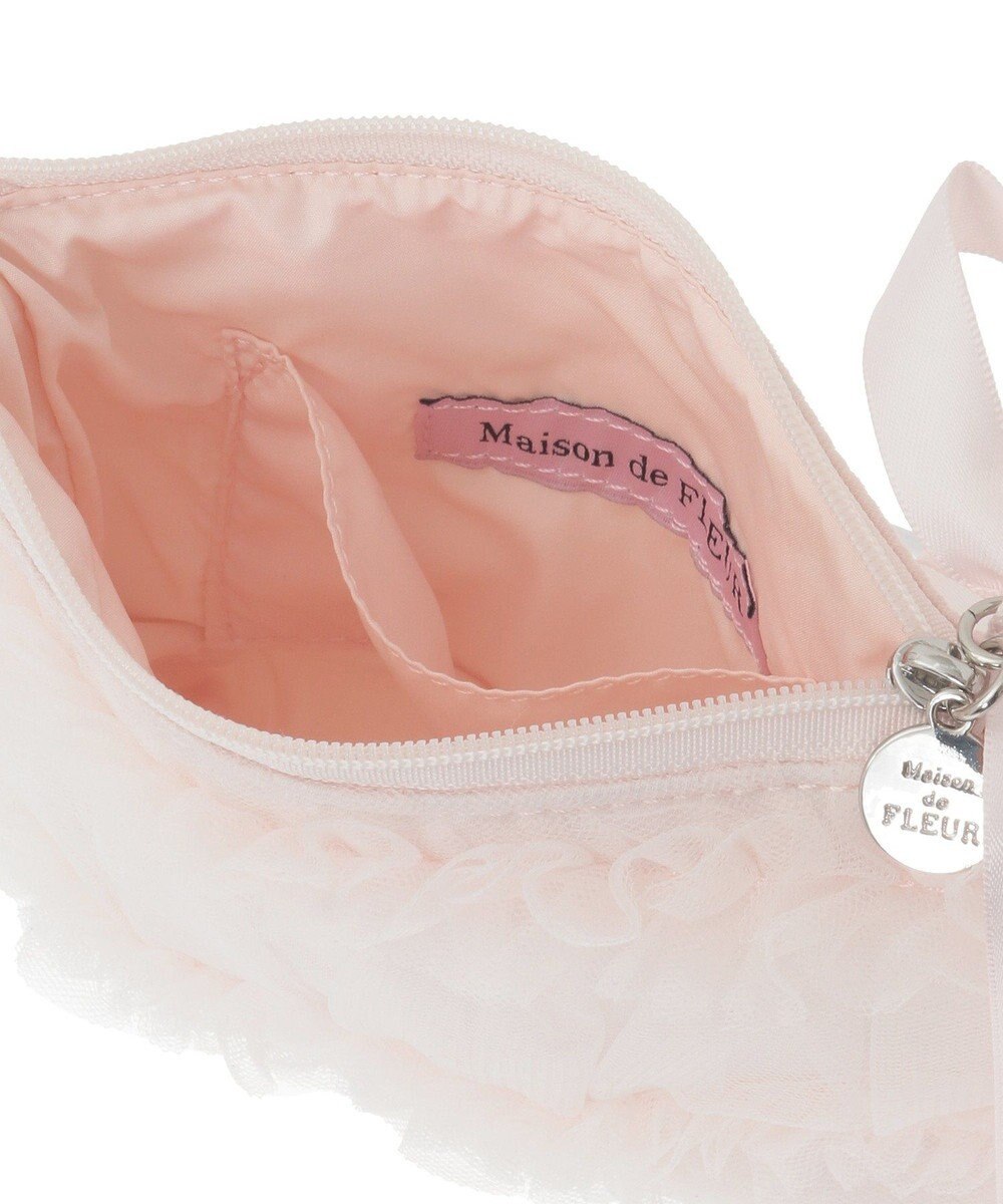 Maison de FLEUR チュールフリルポーチ 