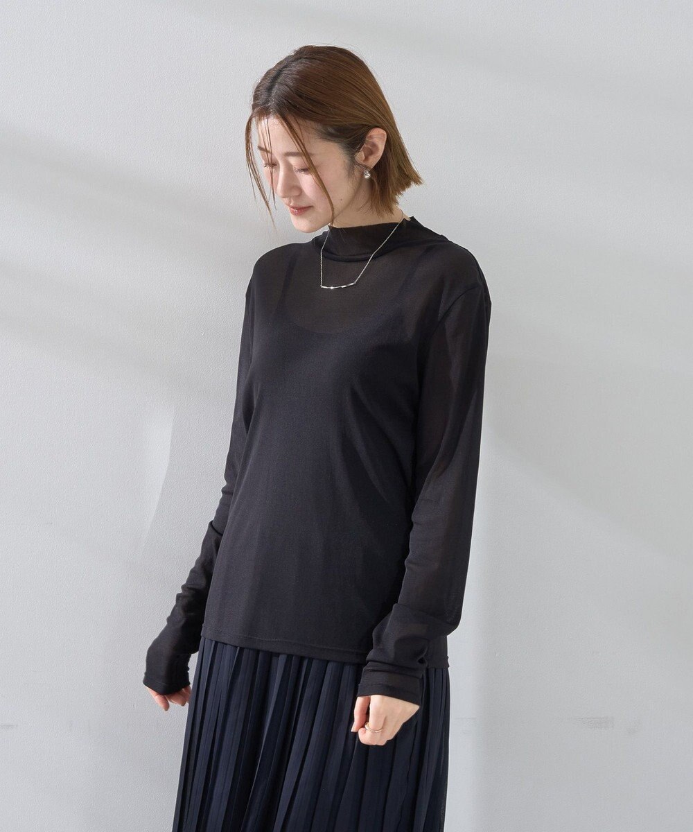 YECCA VECCA ハイネックシアートップス 