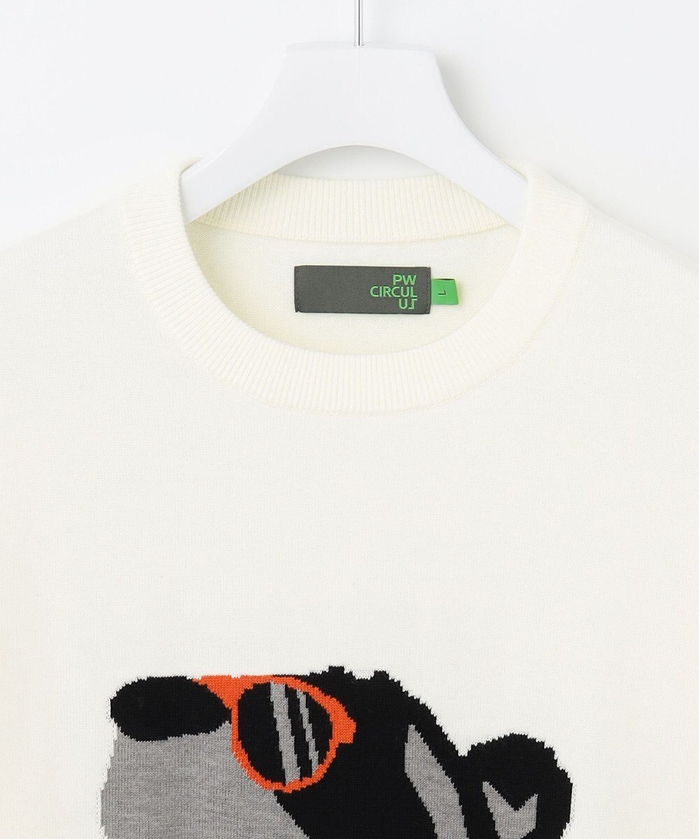 PW CIRCULUS 【MEN】【洗える】ベアフェイスモチーフ クルーネック ニット 