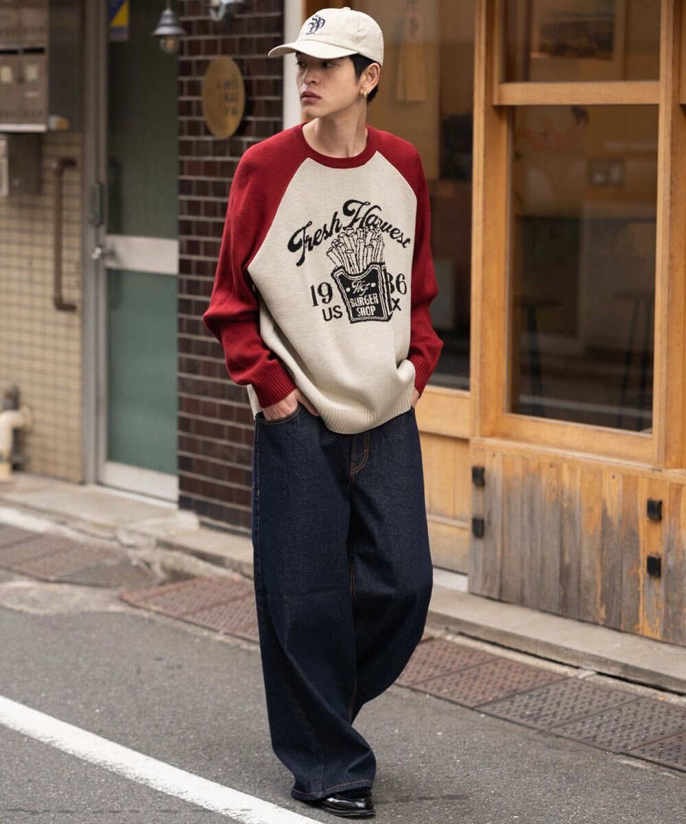 WEGO 【SMLサイズ展開】エクストラバギーデニムパンツ 